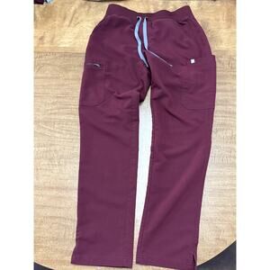 Figs Yola Skinny Scrub Pant-S-Maroon